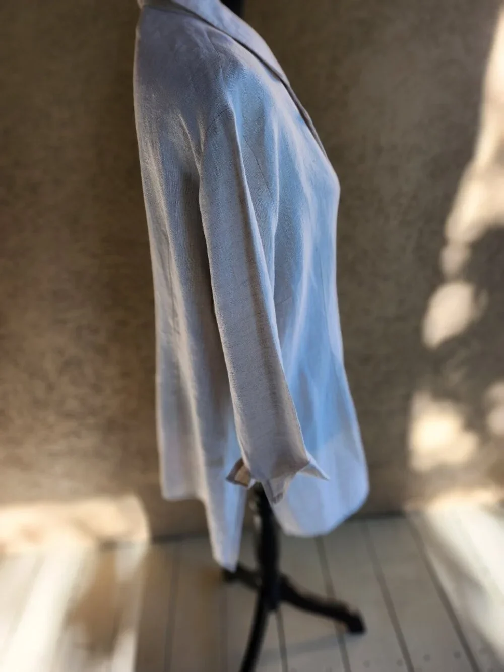 Vintage Minimalist 100% Linen Blazer Quite Luxury Coastal Grandma Neutral Beige